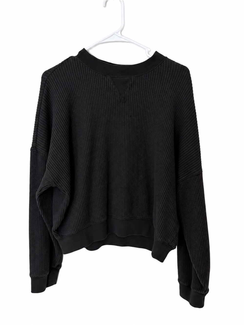 GAP Women’s Waffle Knit Crewneck Sweatshirt Size M Dark Brown Oversized Pullover